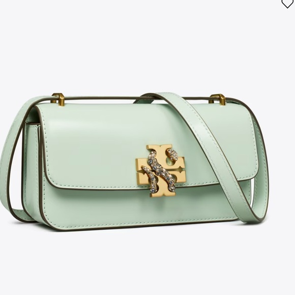 New Tory Burch Mint Green Shoulder Bag SMALL ELEANOR RECTANGULAR BAG - Picture 1 of 7